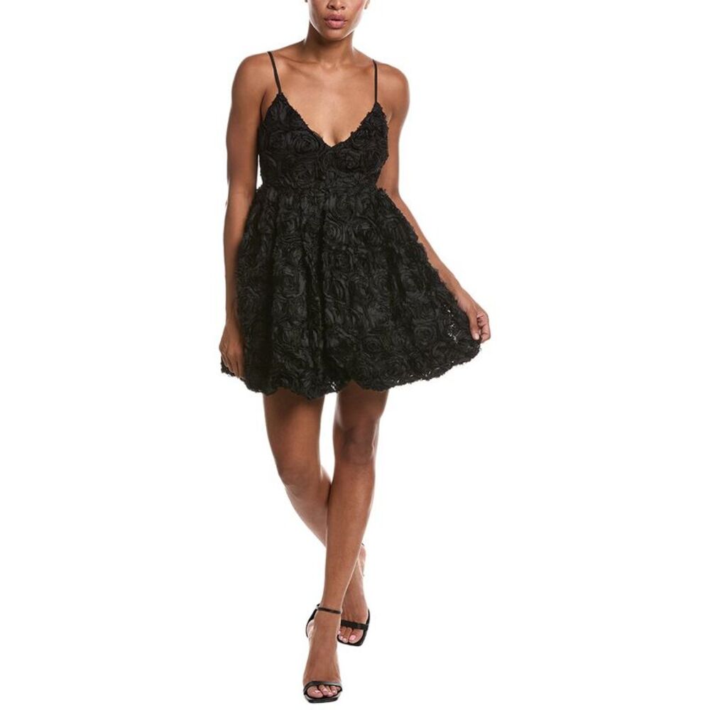Susana Monaco Womens Flower Texture Dress, Black